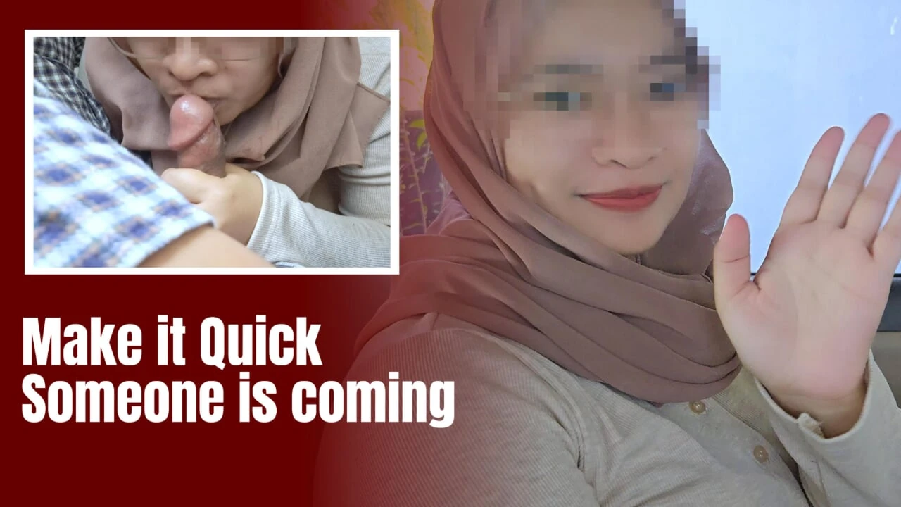 Almost Caught, Glasses Hijab Girl Doing Blowjob in the Car – Minokiiko