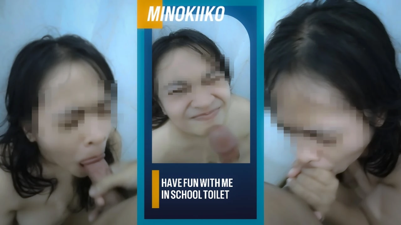 High School Girl Sucks Her Teacher's Cock in the Toilet Behind the School For Better Grade – Minokiiko